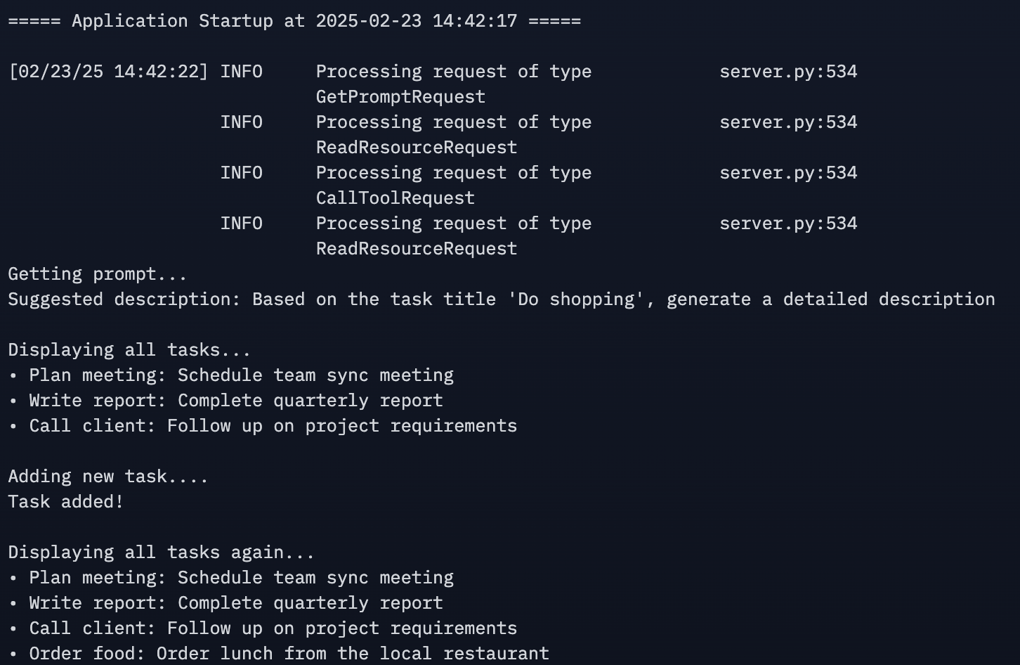 MCP Example result